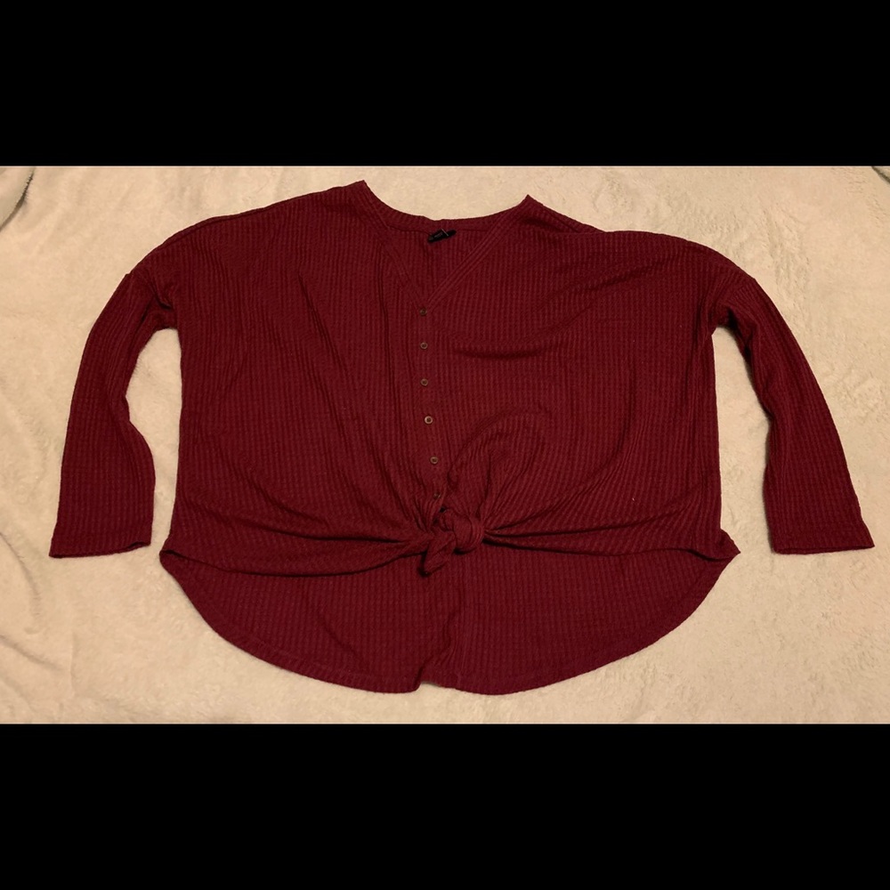 High low front tie shirt
